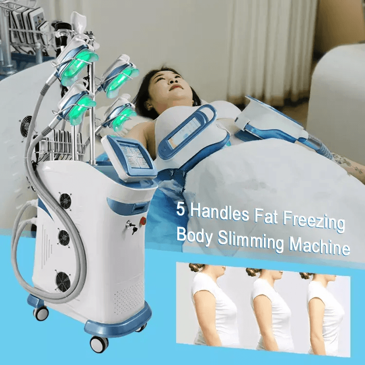 Fat Removal 5 handles Double Chin 360 Degree Fat Freezing 40K Cavitation Cryotherapy Slimming Machine hongruibeauty