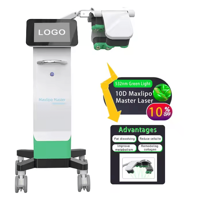 635nm Red Light 10D Maxlipo Master 532nm Diode Cold Laser Fat Removal Machine hongruibeauty