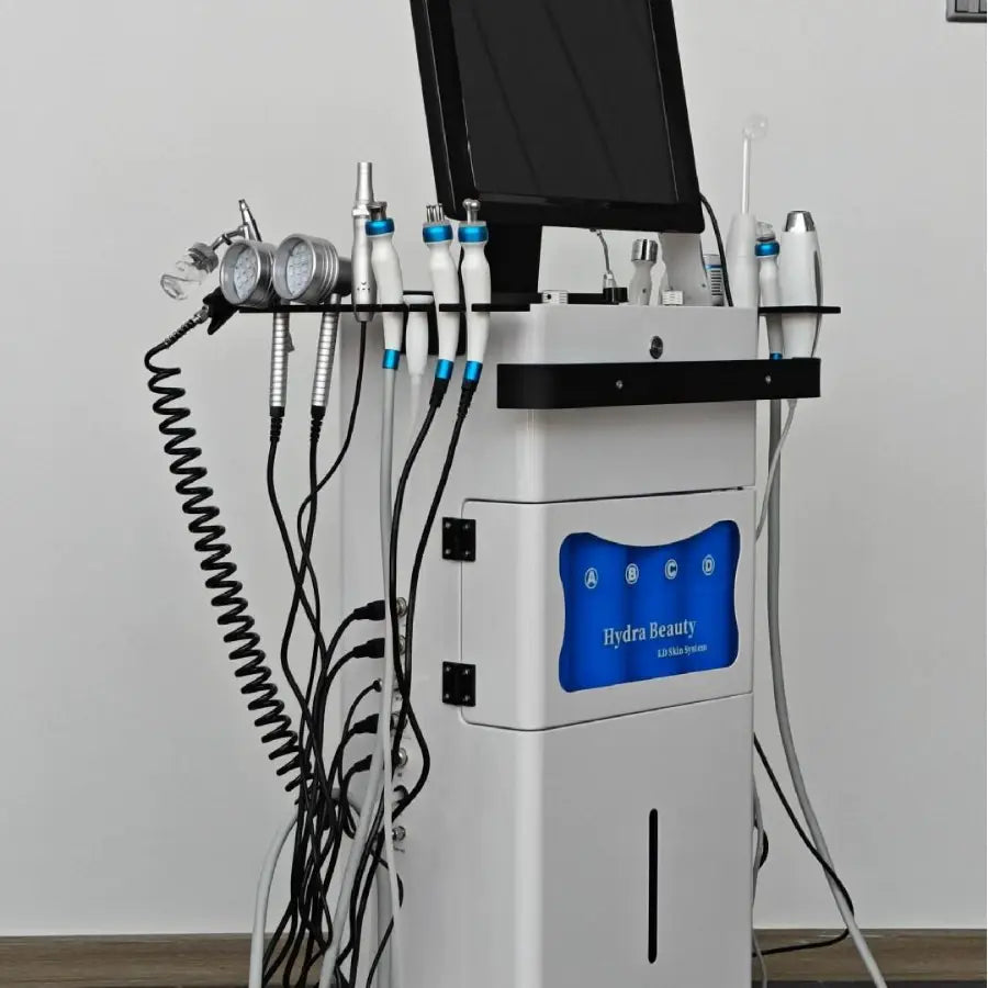 15 in 1 Multifunction Hydrafacial Dermabrasion Facial Hydrodermabrasion Ultrasonic Skin Testing Machine With Big Mechanical Pump hongruibeauty