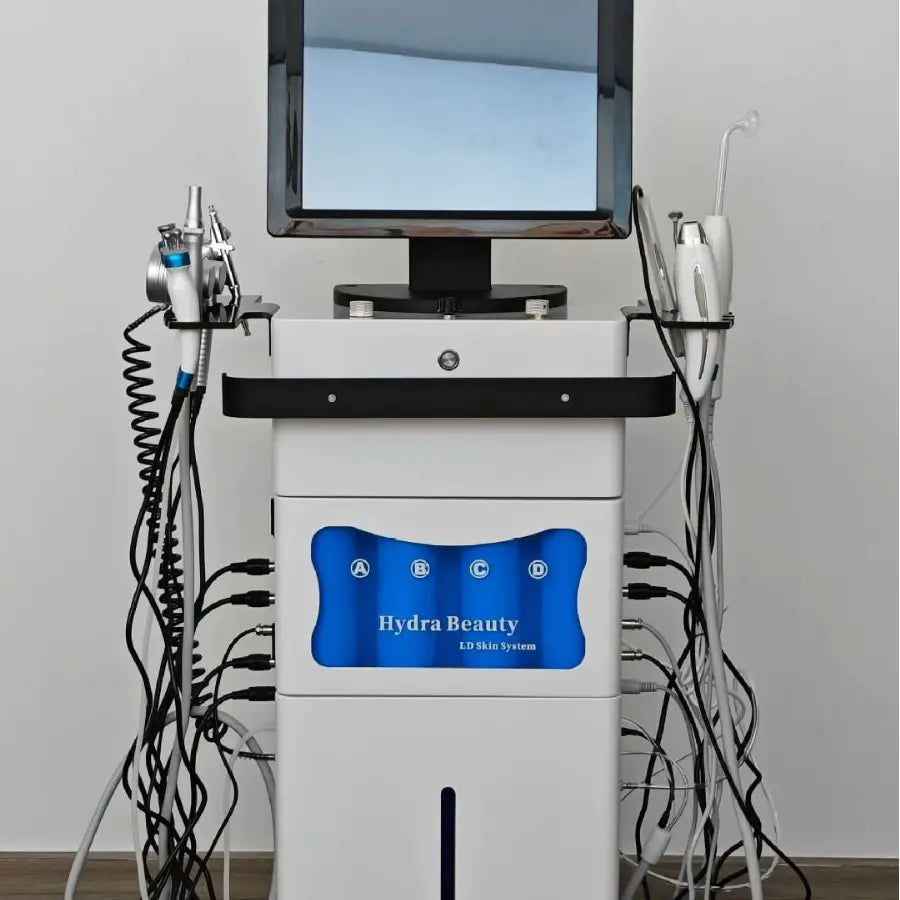 15 in 1 Multifunction Hydrafacial Dermabrasion Facial Hydrodermabrasion Ultrasonic Skin Testing Machine With Big Mechanical Pump hongruibeauty