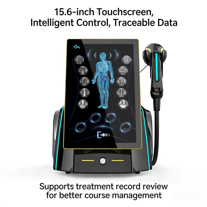 CE Certified Electromagnetic Focused Shockwave Therapy Machine for Musculoskeletal Pain Relief Plantar Fasciitis Tennis Elbow ED Treatment 500W Physiotherapy Device