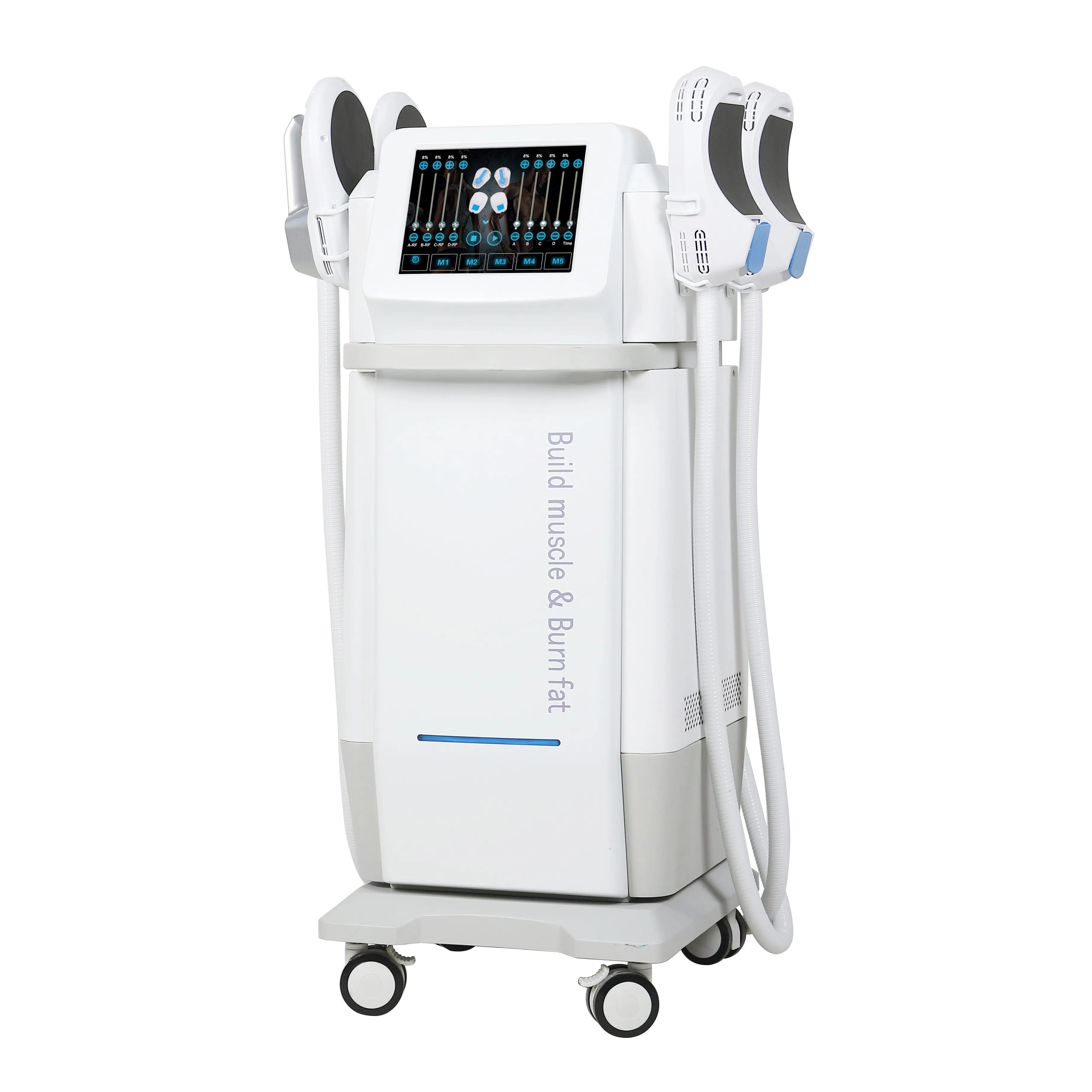 Professional EMS Body Contouring Machine for Muscle Building Fat Burning 4 Handles (With RF) hongruibeauty