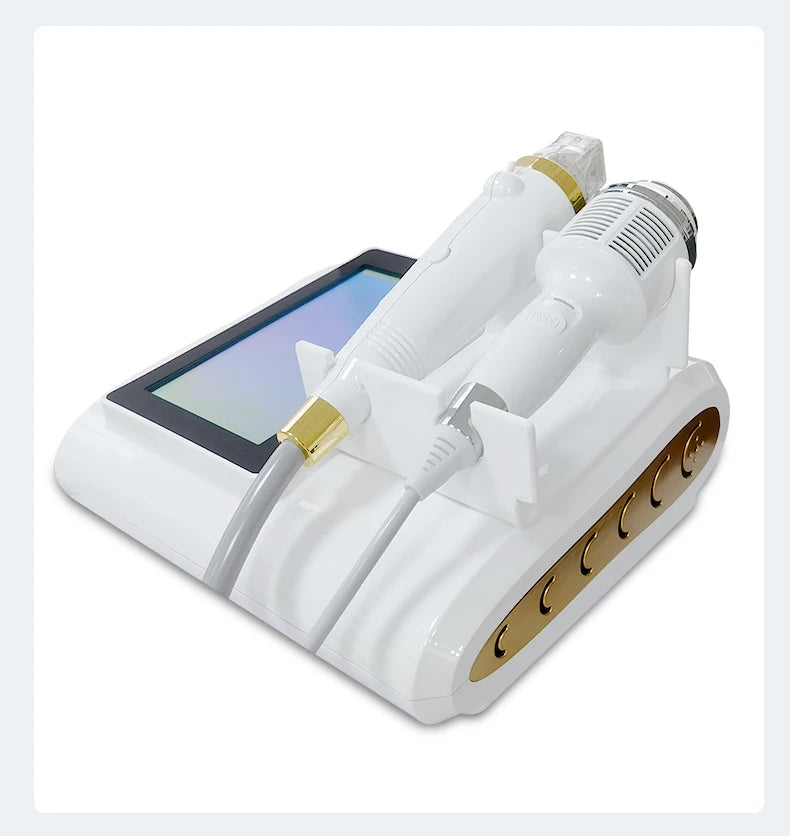 Portable 2 in 1 Fractional RF Microneedling Skin Tightening Acne Removal Ice Cold Hammer Microneedle RF Machine