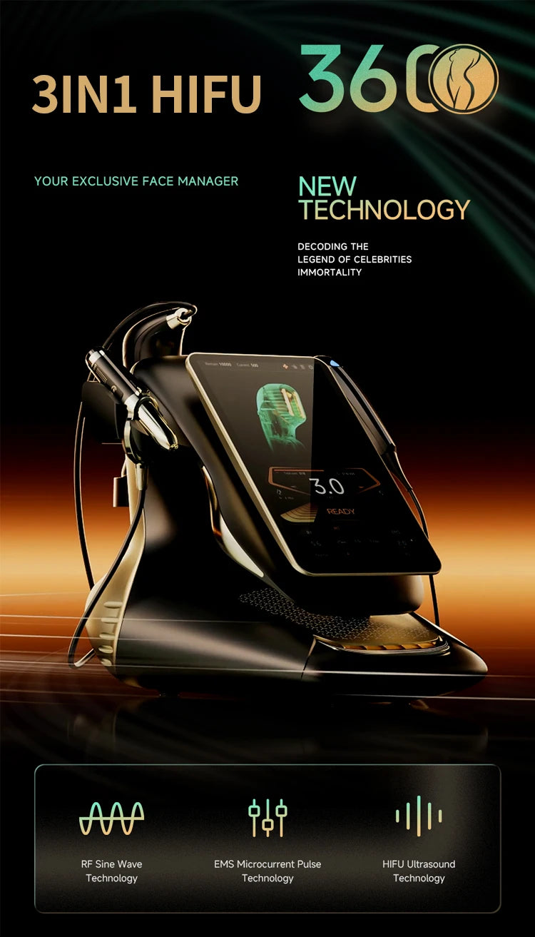 360Max 25D HIFU RF RMS Face Lifting Skin Tightening Anti Aging Beauty Machine