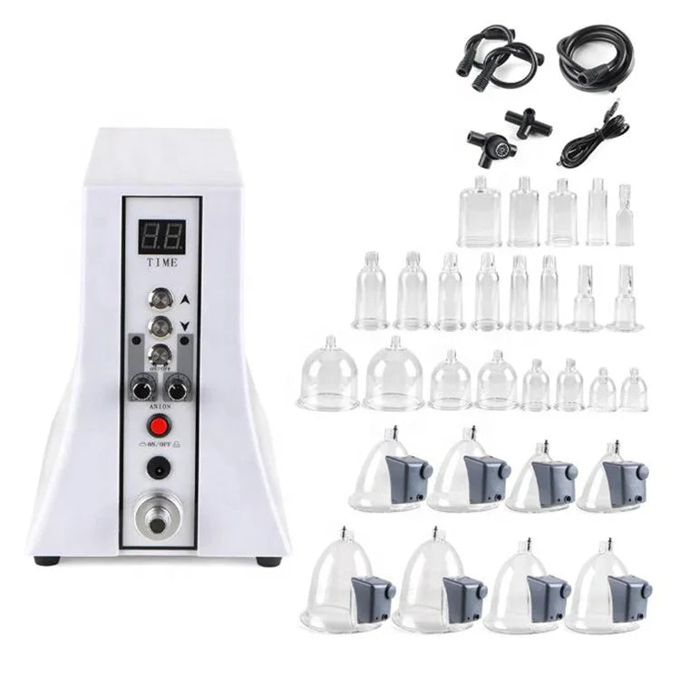 Hot Selling Butt Lift 32 Cups Butt Lifting Vacuum Suction Therapy Breast Massager Machine Enhancers For Home Beauty Salon hongruibeauty