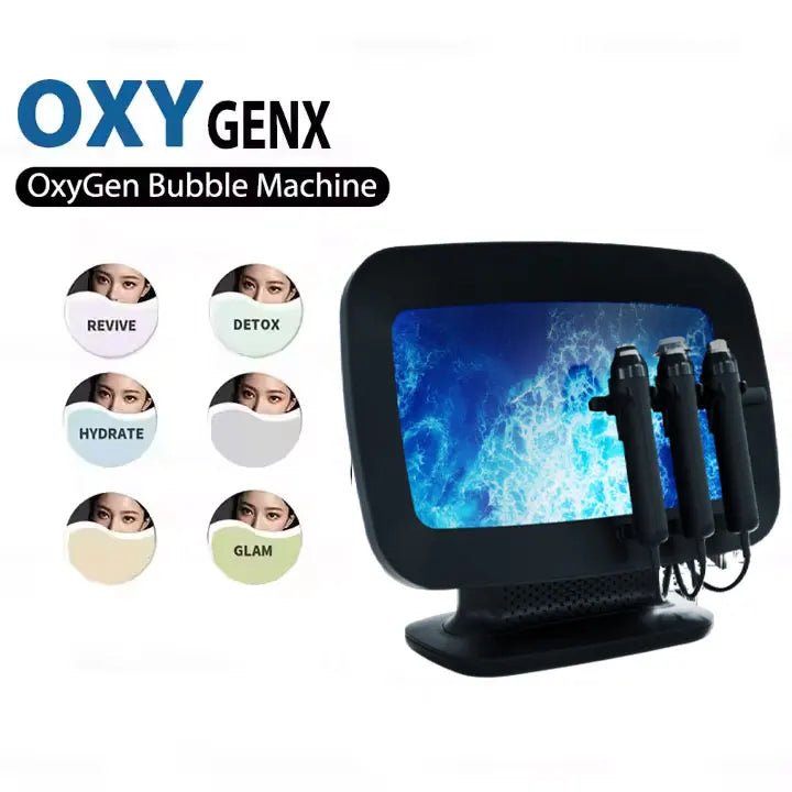 3 in 1 super facial Oxygen-X Hydrating Hydro Oxygenating Facial Machine Exfoliate Co2 Bubble Oxygen Facial Machine hongruibeauty
