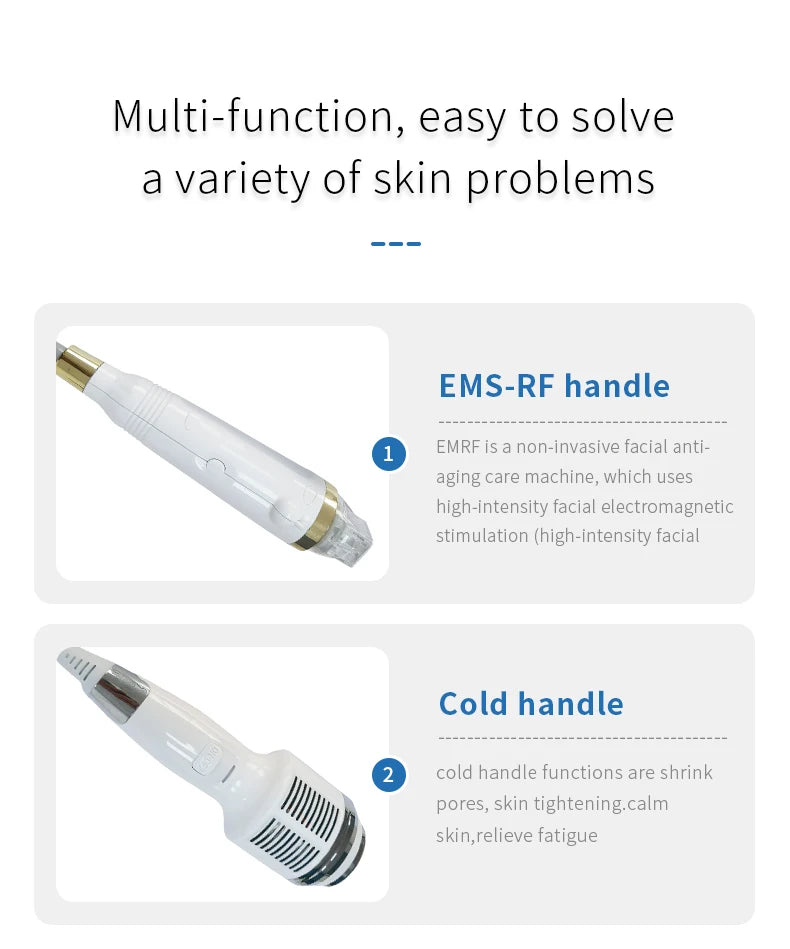 Portable 2 in 1 Fractional RF Microneedling Skin Tightening Acne Removal Ice Cold Hammer Microneedle RF Machine