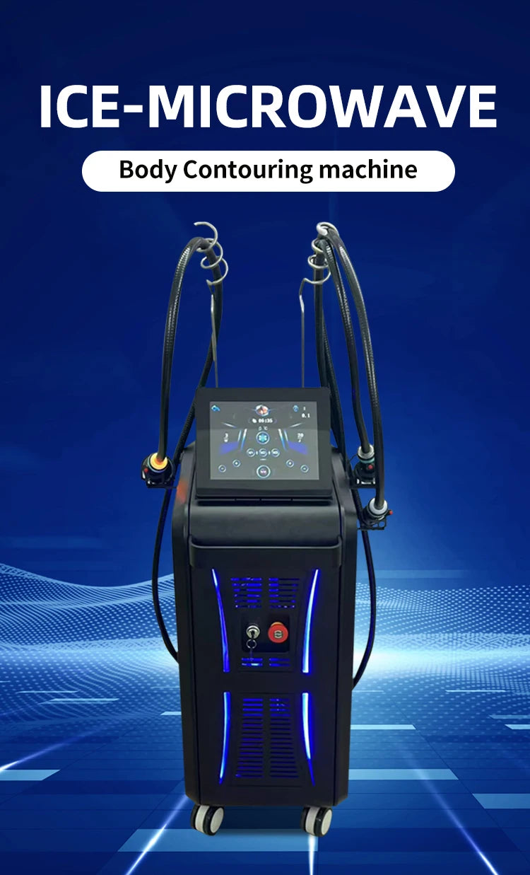 3 Handle Cool Waves Microwave Body Contouring Machine Standing Fat Reduction, Skin Tightening & Face Lifting System for Salon & Aesthetic Clinics