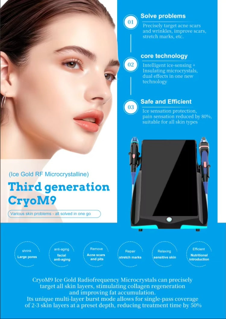 Ice Point Portable Fractional RF Microneedle Machine for Skin Rejuvenation, Wrinkle Remover, Face Lift & Acne Scar Treatment