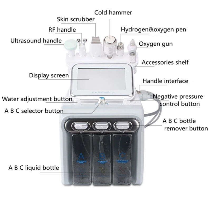 7 in 1 Hydra Microdermabrasion Aqua Facial Cleansing Skincare Salon Machine hongruibeauty