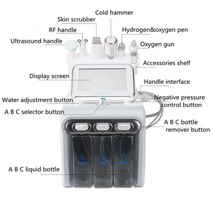 7 in 1 Hydra Microdermabrasion Aqua Facial Cleansing Skincare Salon Machine hongruibeauty