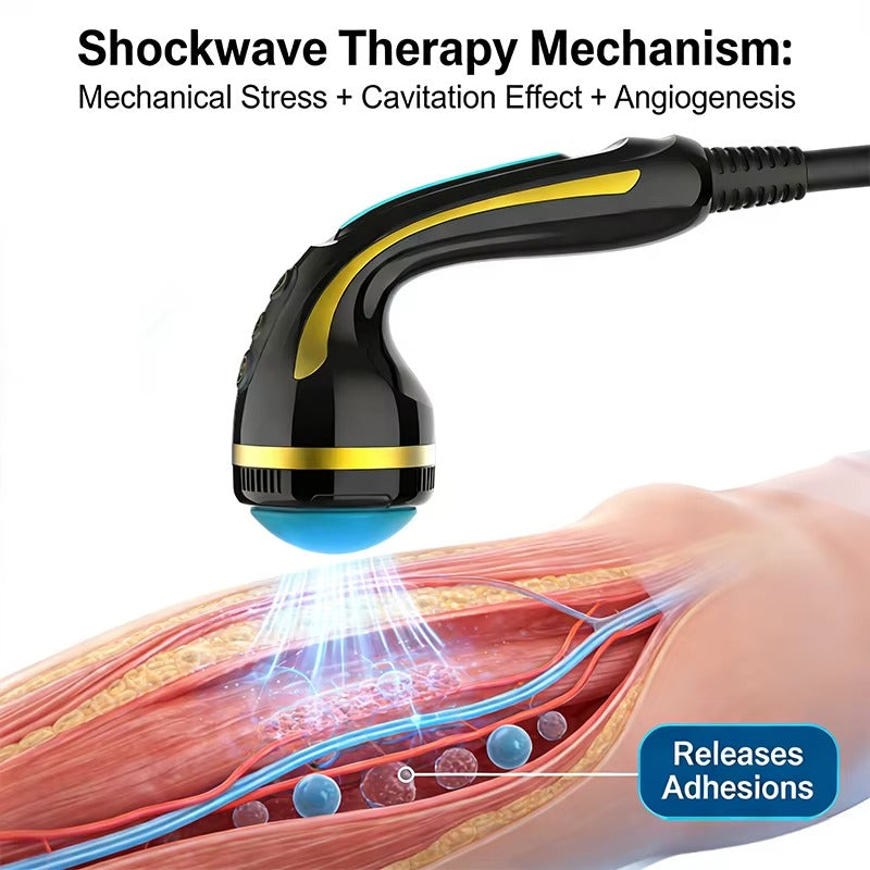 CE Certified Electromagnetic Focused Shockwave Therapy Machine for Musculoskeletal Pain Relief Plantar Fasciitis Tennis Elbow ED Treatment 500W Physiotherapy Device