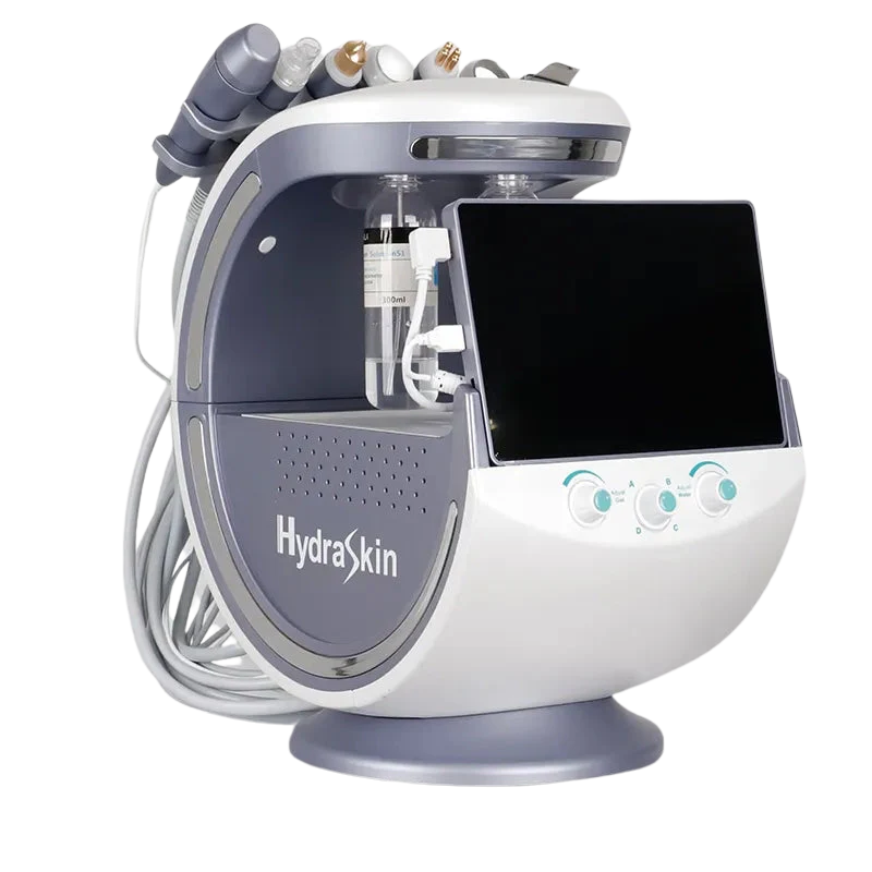 Advanced 7 in 1 Hydra Dermabrasion Facial Deep Cleansing Skin Rejuvenation Spa Machine Silver Color Smart Ice Blue Pro Version hongruibeauty