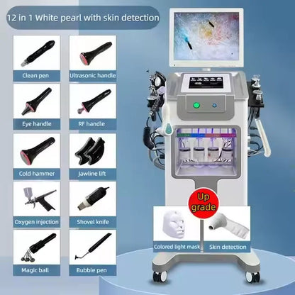 12 in 1 Hydra Dermabrasion Skin Management Deep Cleansing Machine Face Eye Treatment Analyzer For Salon Spa Use