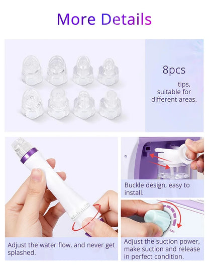 2026 6 in 1 Facial Skin Management Microdermabrasion Deep Facial Cleaning Hydra Dermabrasion Beauty Machine for Spa