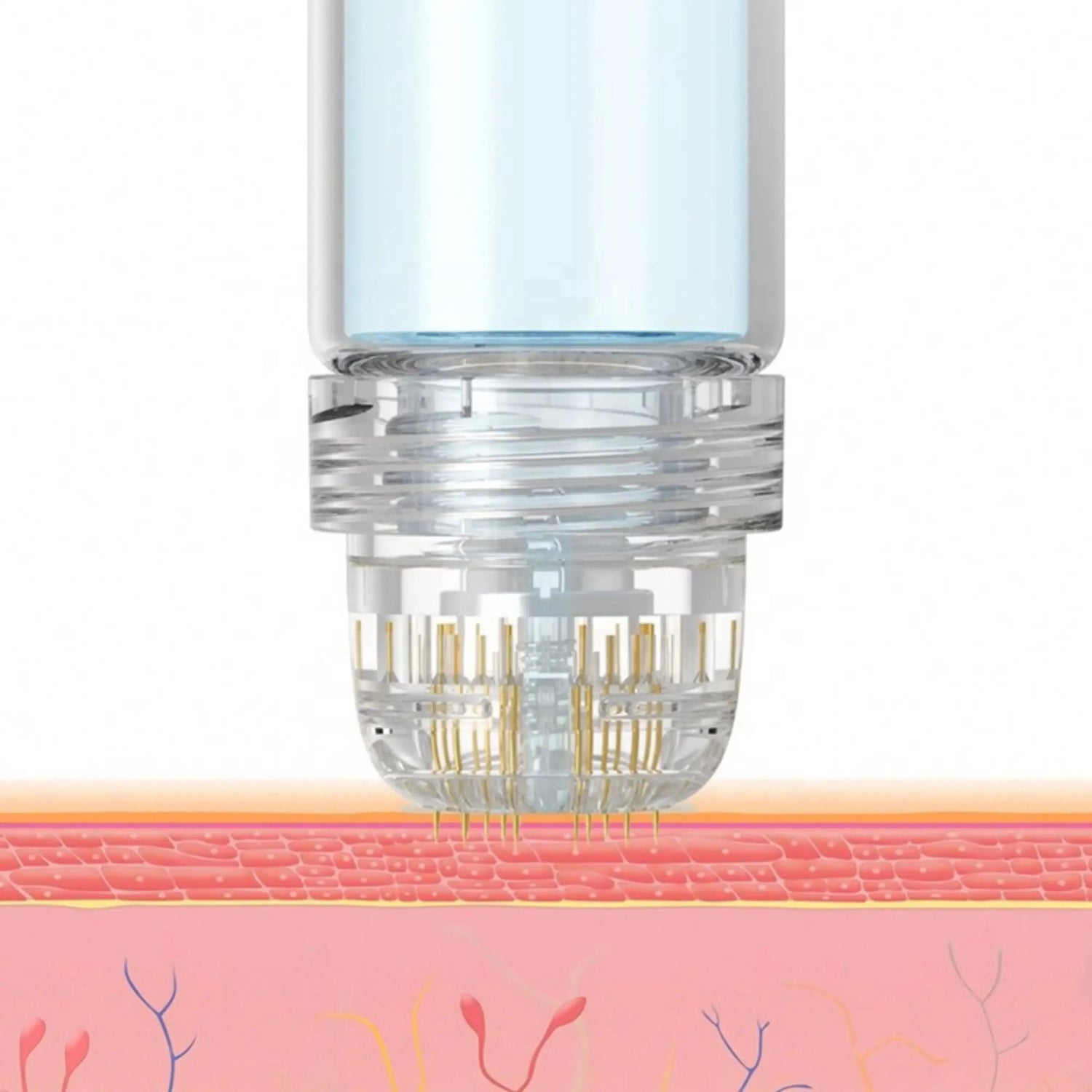 Hydra Roller 64 Pin Microneedle Derma Roller Serum Applicator with Gold Needle Tips for Skin Care Therapy hongruibeauty