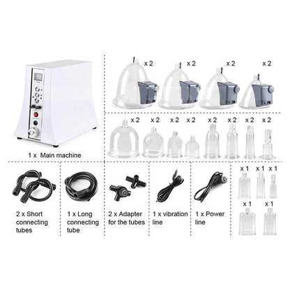 Hot Selling Butt Lift 32 Cups Butt Lifting Vacuum Suction Therapy Breast Massager Machine Enhancers For Home Beauty Salon hongruibeauty
