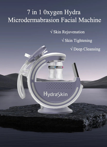 Advanced 7 in 1 Hydra Dermabrasion Facial Deep Cleansing Skin Rejuvenation Spa Machine Silver Color Smart Ice Blue Pro Version hongruibeauty
