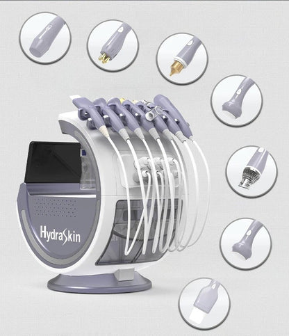 Advanced 7 in 1 Hydra Dermabrasion Facial Deep Cleansing Skin Rejuvenation Spa Machine Silver Color Smart Ice Blue Pro Version hongruibeauty