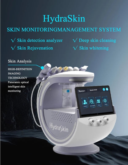 Advanced 7 in 1 Hydra Dermabrasion Facial Deep Cleansing Skin Rejuvenation Spa Machine Silver Color Smart Ice Blue Pro Version hongruibeauty