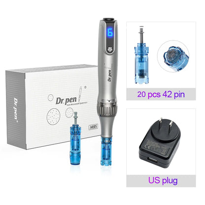 Authentic Dr pen Ultima M8S With 22 pcs Needle Pin Microneedling Pen Wireless Derma Pen Beauty Machine needle length 0.25 mm